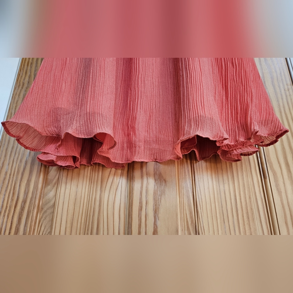 NWT Express Pleated Twisted Halter Neck Midi Dress in Apricot Orange Size Small - Picture 5 of 12